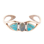 Ribbon Labradorite and Turquoise Cuff Bracelet - Barse Jewelry