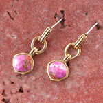 River Rocks Post Earring - Pink Spiny Oyster - Barse Jewelry