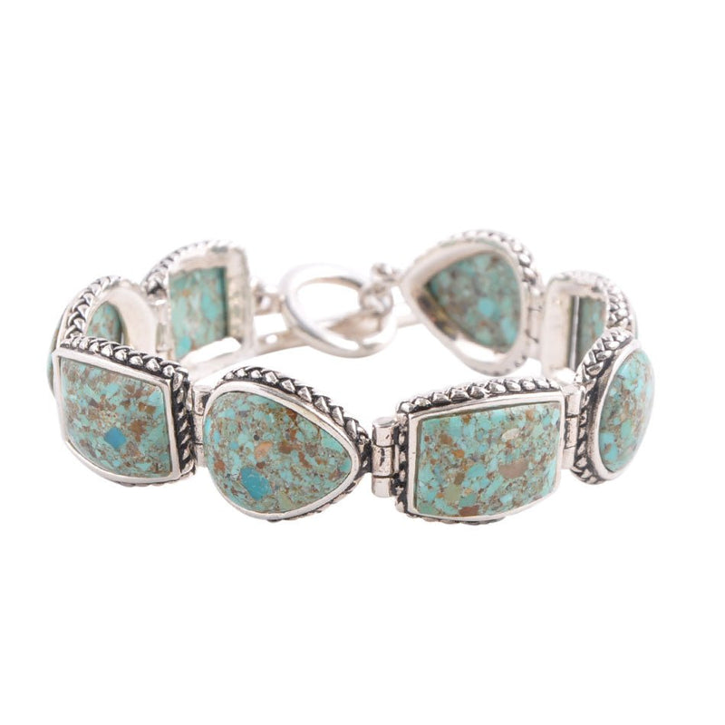 Rope Turquoise Link Bracelet - Barse Jewelry