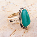 Roped Green Onyx and Bronze Ring - Barse Jewelry