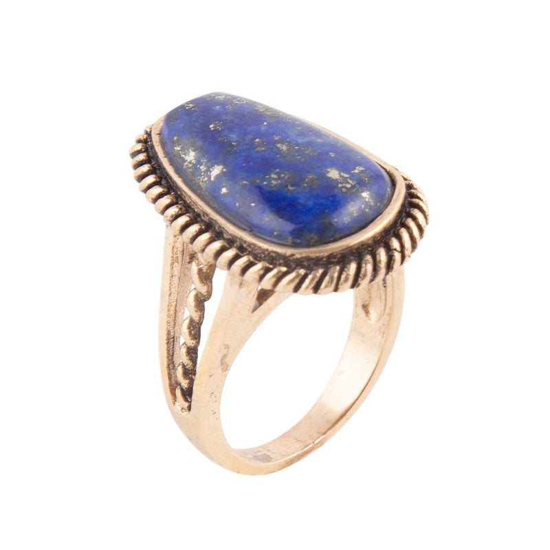 Roped Lapis and Bronze Ring - Barse Jewelry