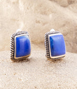 Roped Lapis Clip Earrings - Barse Jewelry