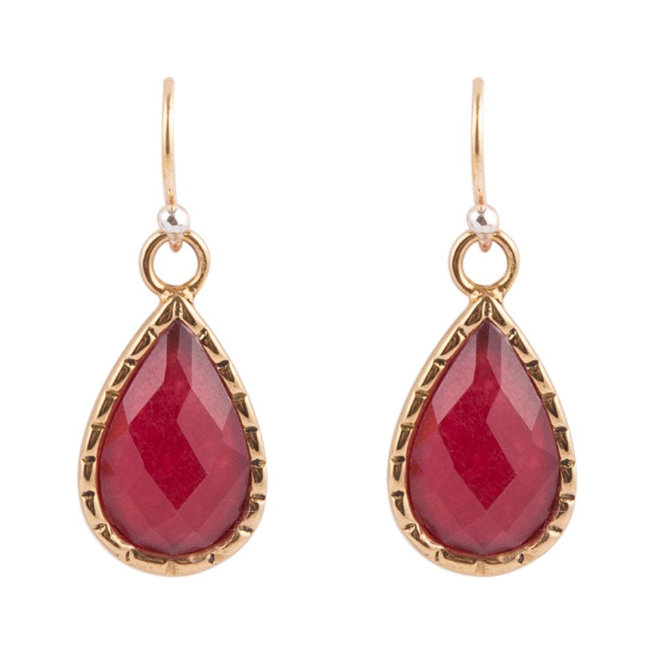 Roped Teardrop Ruby Quartz Earrings - Barse Jewelry