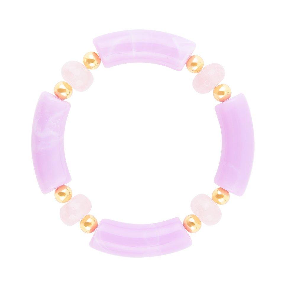 Rose Quartz Lilac Stretch Bracelet - Barse Jewelry