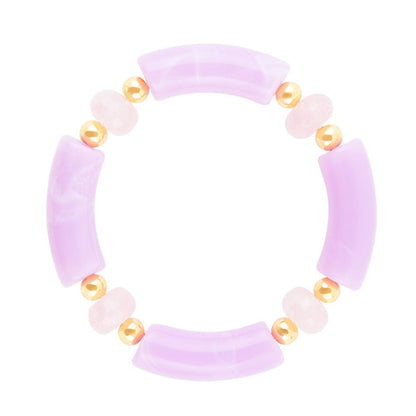 Rose Quartz Lilac Stretch Bracelet - Barse Jewelry