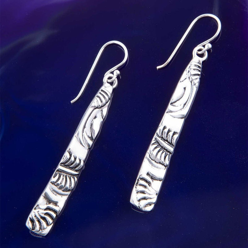 Rosette Sterling Silver Drop Earrings - Barse Jewelry