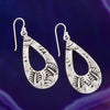 Rosette Sterling Silver Teardrop Earrings - Barse Jewelry