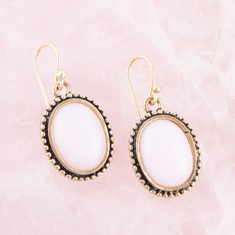 Rosie Pink Opal and Golden Bronze Drop Earrings - Barse Jewelry