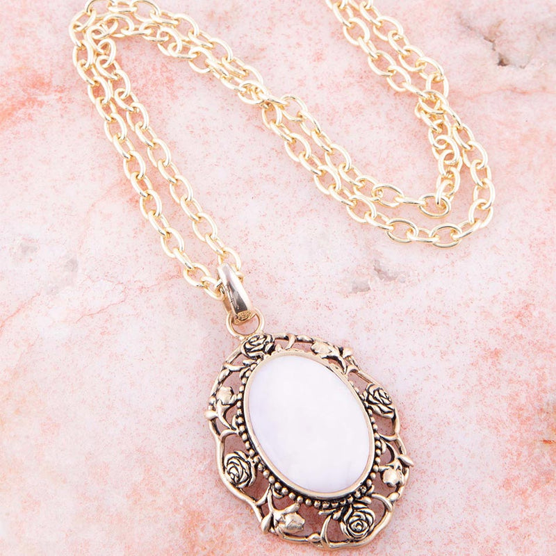 Rosie Pink Opal Pendant Necklace - Barse Jewelry