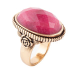 Rosy Magenta Agate Statement Ring - Barse Jewelry