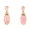 Rosy Rhodonite Double Drop Post Earrings - Barse Jewelry