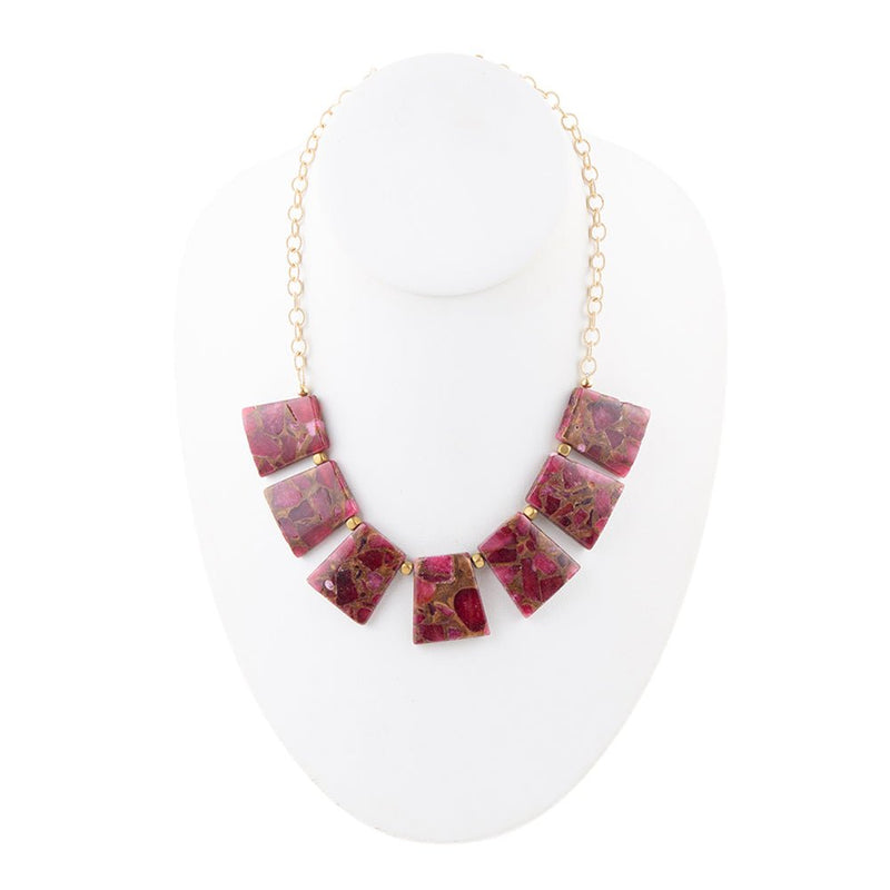 Ruby Matrix Slab Necklace - Barse Jewelry