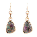Ruby Zoisite Bronze Matrix Earrings - Barse Jewelry