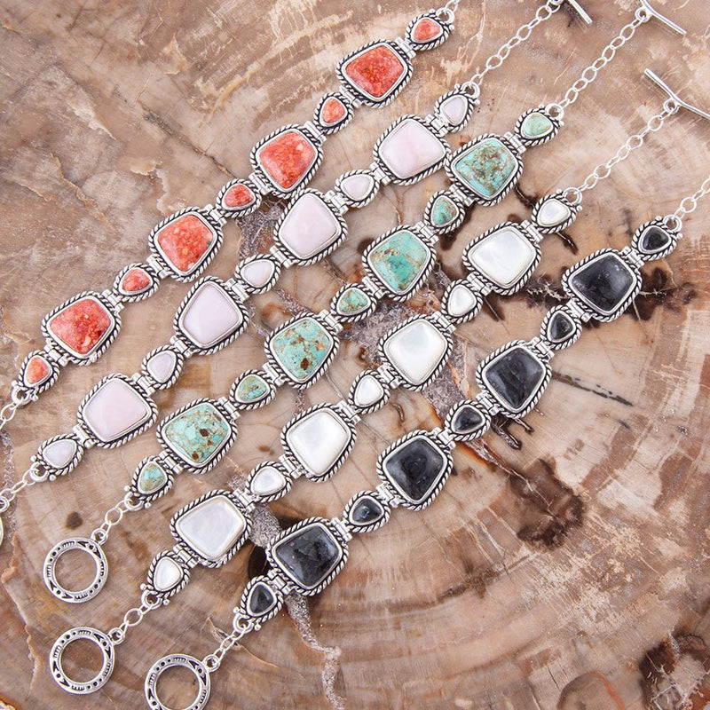 Sedona Pink Opal and Sterling Silver Toggle Bracelet - Barse Jewelry