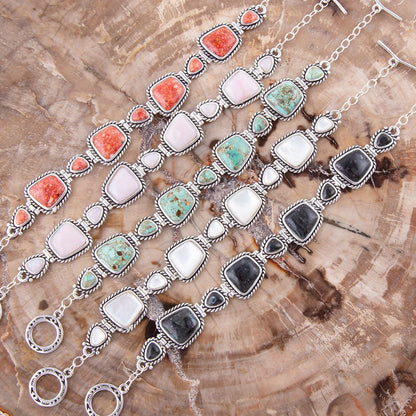 Sedona Sponge Coral and Sterling Silver Toggle Bracelet - Barse Jewelry