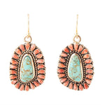 Sedona Turquoise and Sponge Coral Earrings - Barse Jewelry