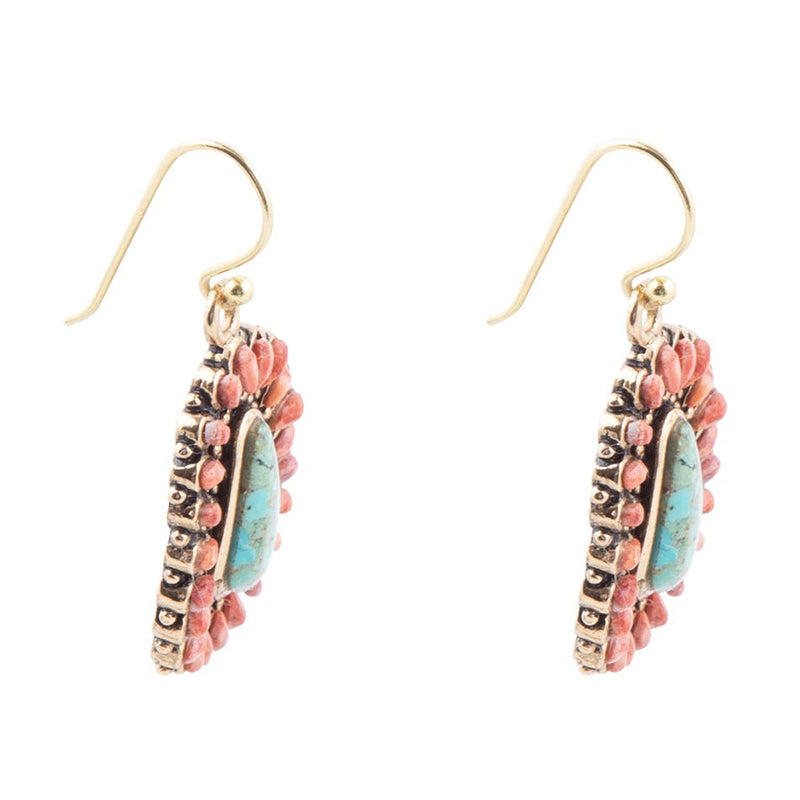 Sedona Turquoise and Sponge Coral Earrings - Barse Jewelry