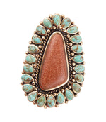 Sedona Turquoise Goldstone Statement Ring - Barse Jewelry