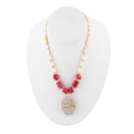 Sepia Red Coral and Pearl Necklace - Barse Jewelry