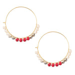 Sepia Red Hoop Earrings - Barse Jewelry