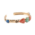 Shades of Multi Stone Bronze Cuff Bracelet - Barse Jewelry