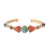 Shades of Multi Stone Bronze Cuff Bracelet - Barse Jewelry