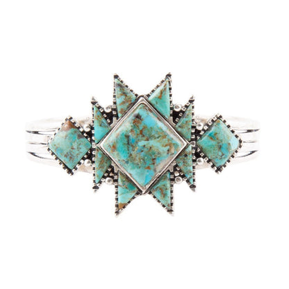 Sharp Turquoise and Sterling Silver Cuff Bracelet - Barse Jewelry