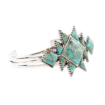 Sharp Turquoise and Sterling Silver Cuff Bracelet - Barse Jewelry
