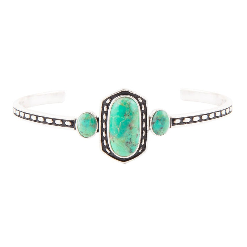 Shielded Lime Turquoise Cuff Bracelet - Barse Jewelry