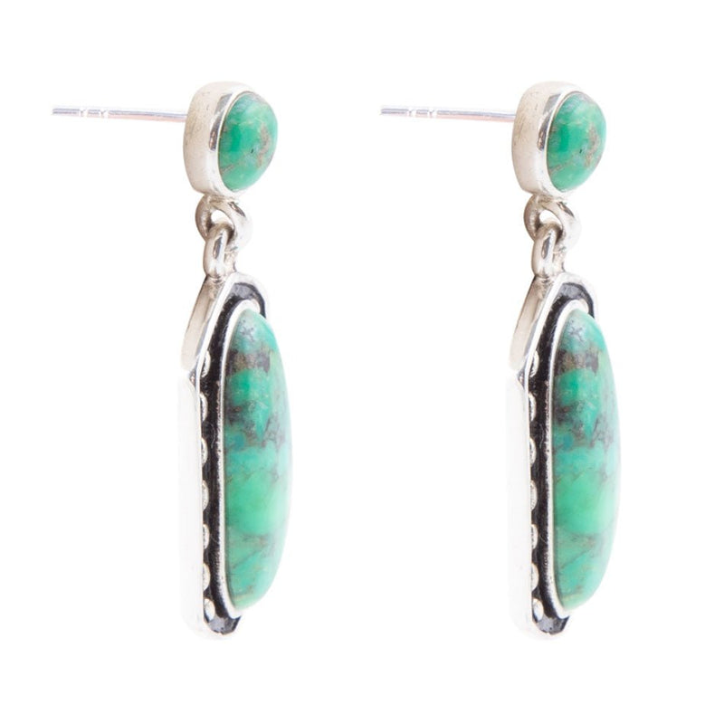 Shielded Lime Turquoise Earring - Barse Jewelry