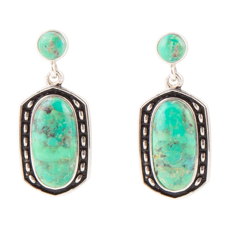 Shielded Lime Turquoise Earring - Barse Jewelry