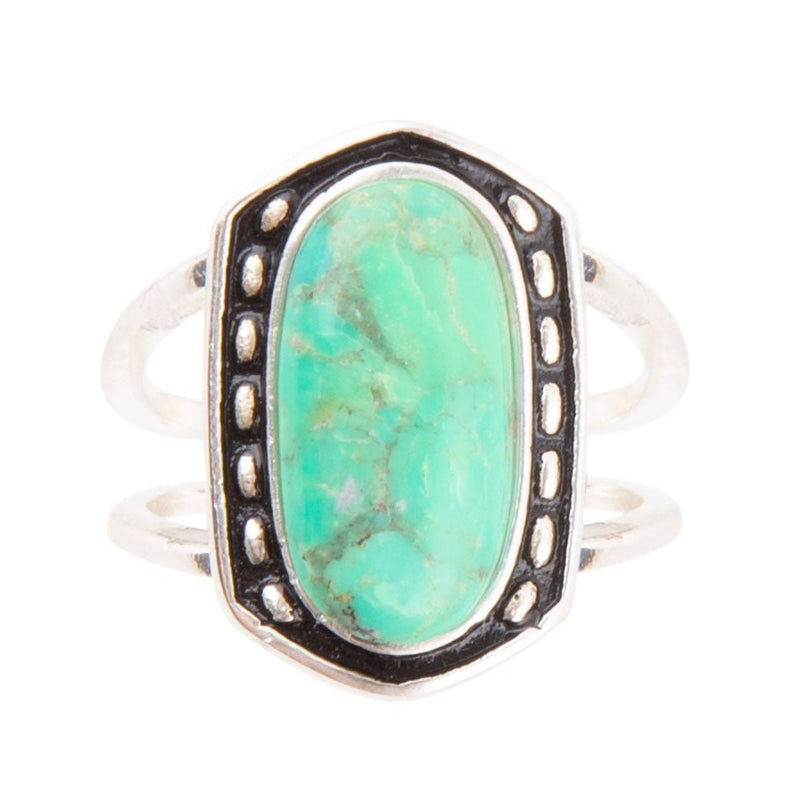 Shielded Lime Turquoise Ring - Barse Jewelry