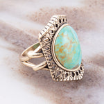 Shielded Turquoise and Bronze Ring - Barse Jewelry