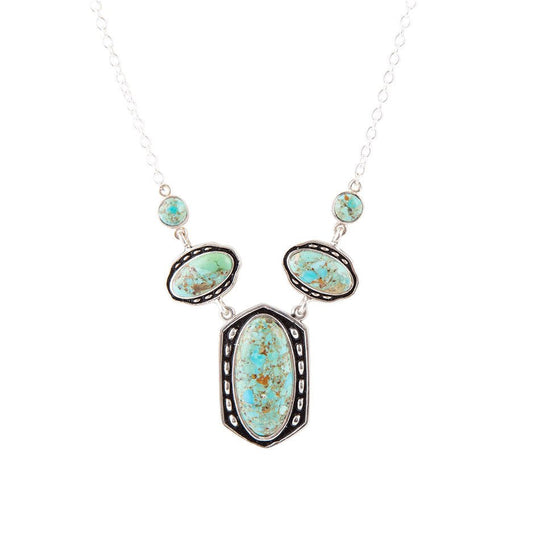 Shielded Turquoise and Sterling Silver Necklace