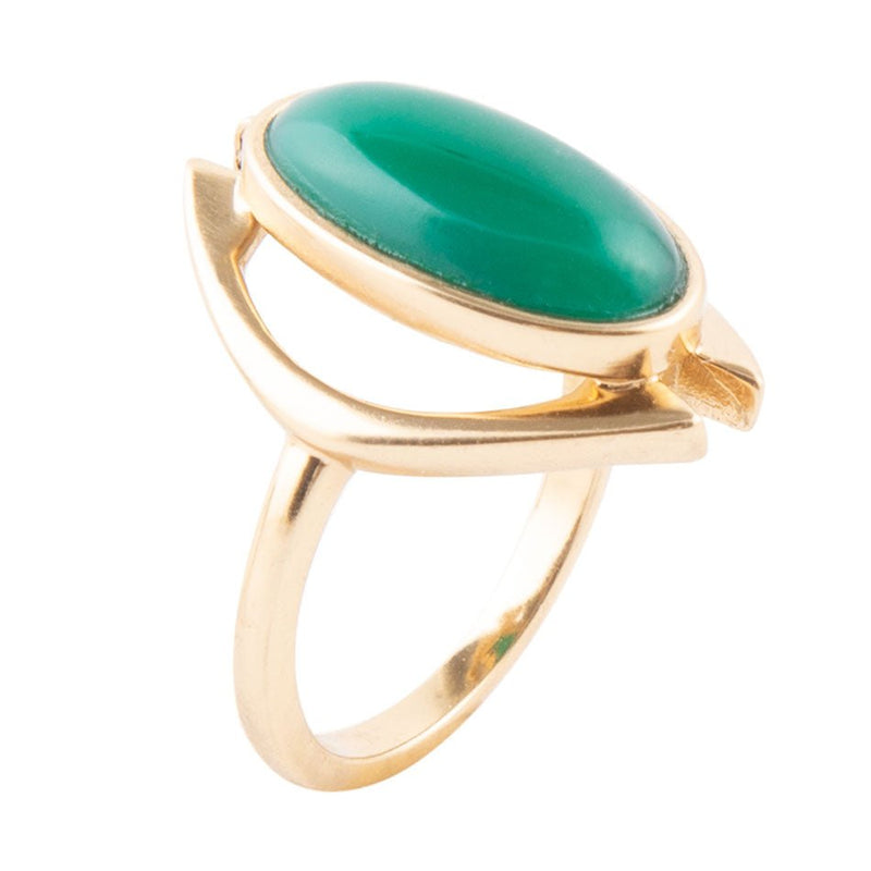 Shine Bright Green Onyx and Bronze Ring - Barse Jewelry