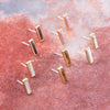 Short Linear Amethyst and Bronze Stud - Barse Jewelry
