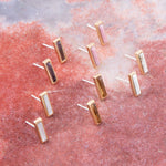 Short Linear Amethyst and Bronze Stud - Barse Jewelry