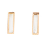 Short Linear Mother of Pearl and Bronze Stud - Barse Jewelry