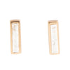 Short Linear White Picture Jasper and Bronze Stud - Barse Jewelry