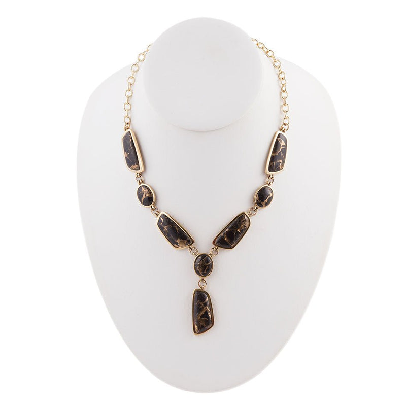 Shungite Metal Infused Necklace - Bronze - Barse Jewelry