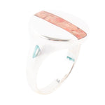 Signet Orange Sponge Coral and Sterling Silver Circle Ring - Barse Jewelry