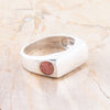 Signet Orange Sponge Coral and Sterling Silver In The Hole Ring - Barse Jewelry