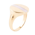 Signet Pink Opal and Bronze Circle Ring - Barse Jewelry