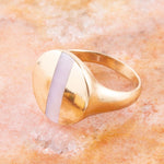 Signet Pink Opal and Bronze Circle Ring - Barse Jewelry