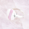 Signet Pink Opal and Sterling Silver Circle Ring - Barse Jewelry