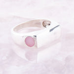 Signet Pink Opal and Sterling Silver In The Hole Ring - Barse Jewelry