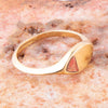 Signet Triangle Orange Sponge Coral and Bronze Ring - Barse Jewelry