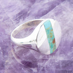 Signet Turquoise and Sterling Silver Circle Ring - Barse Jewelry