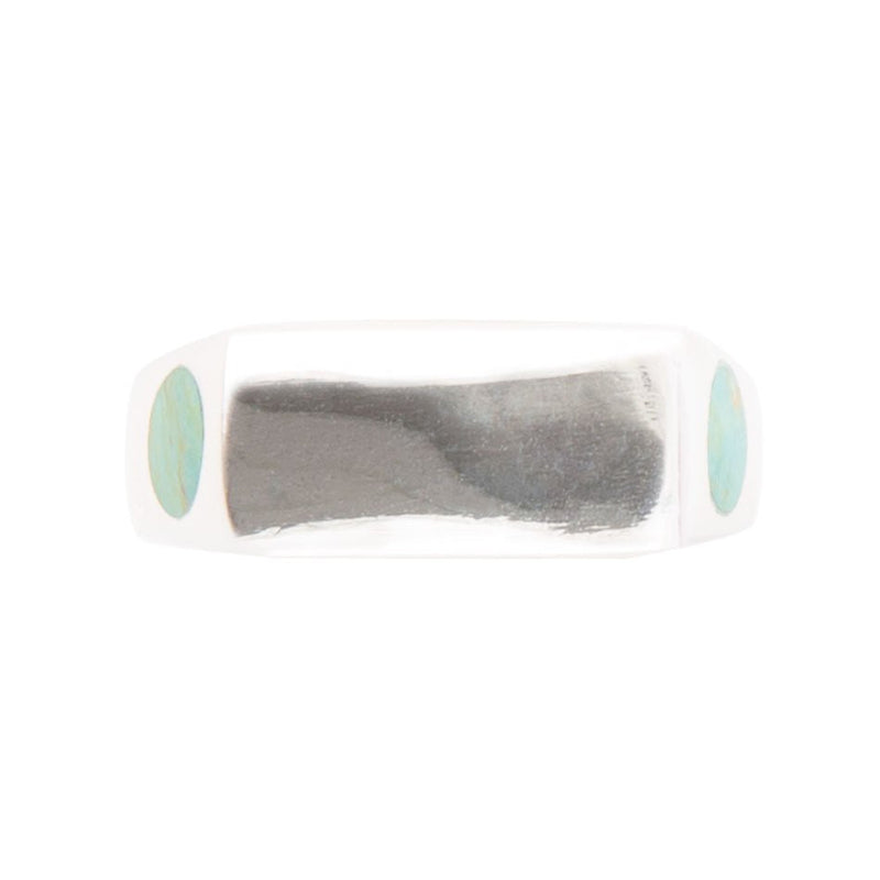 Signet Turquoise and Sterling Silver In The Hole Ring - Barse Jewelry