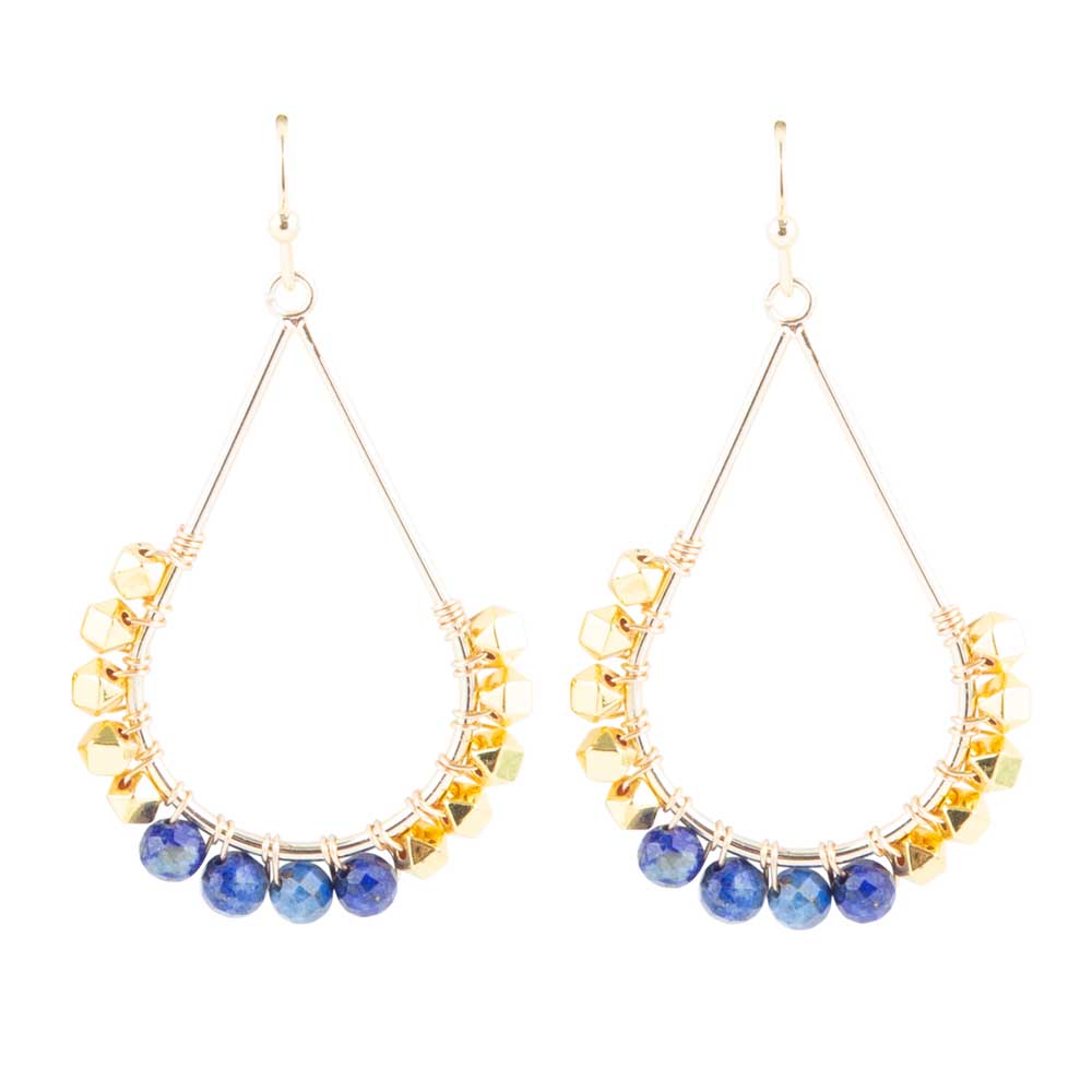 Simple Things Lapis Loop Earrings - Barse Jewelry